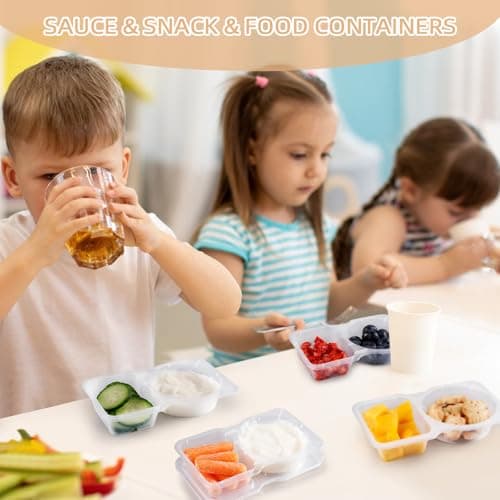 Reusable Snack Containers with Lids: Snack Pack Containers 20Pcs - Snackle Box Container Portion Control - Meal Prep Containers - Double Compartment Snack Containers for Travel - Camping Essentials — view 6