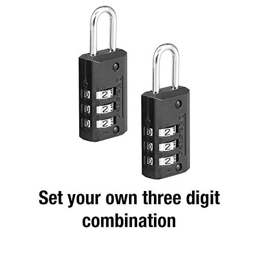 Master Lock Black Set Your Own Combination Luggage Lock, Custom Combo Suitcase Padlock for Travel Bags or Backpacks, 2 Pack, 646T — view 3