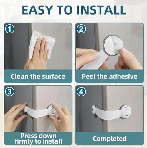 Safety Cabinet Locks,Safety Cupboard Latches for Dishwasher, Fridge, Door, Trash Can, Oven, Toilet Seat, no Tools Need or Drill (6 PCS) — view 2