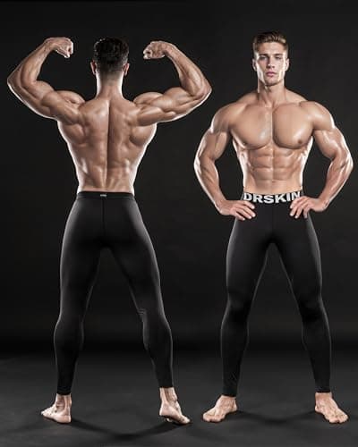 DRSKIN 5, 4, 3 or 1 Pack Men’s Compression Pants Tights Leggings Sports Baselayer Running Athletic Workout Thermal, Classic B01, Large — view 5