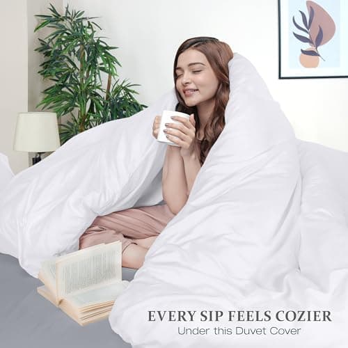 Utopia Bedding Duvet Cover Queen Size Set with Pillow Shams - Comforter Cover with Zipper Closure, 90X90 Inches & Pillow Shams 20X26 Inches (White) Comforter Not Included — view 2