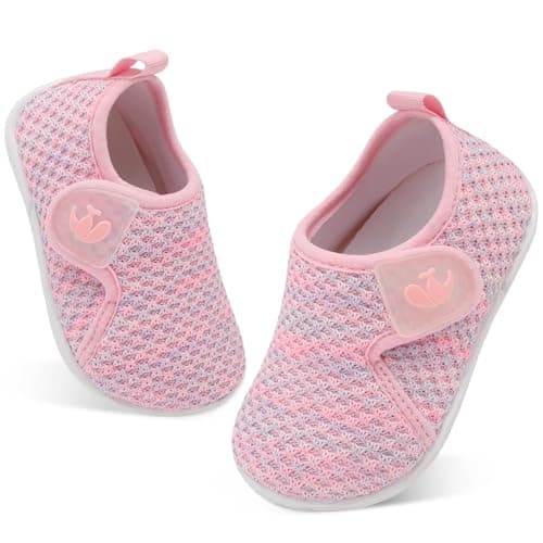 JOINFREE Baby Girls Shoes Boys Sneakers Barefoot Infant First Walking Shoe Sports Sneaker Pink Purple 12-18 Month Infant — view 5