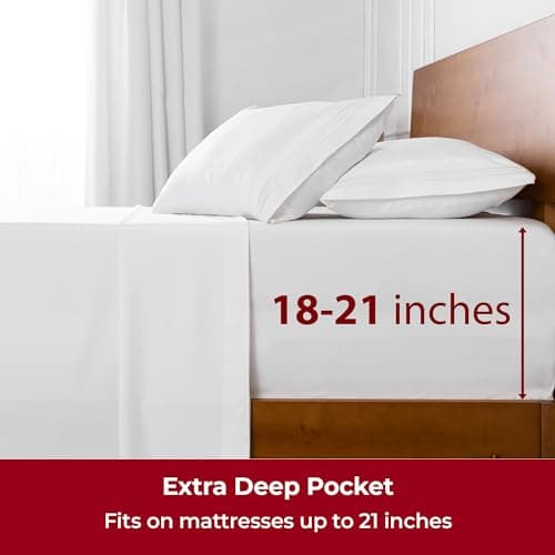 Mellanni Extra Deep King Sheets - 4 PC Iconic Collection Bedding — view 5
