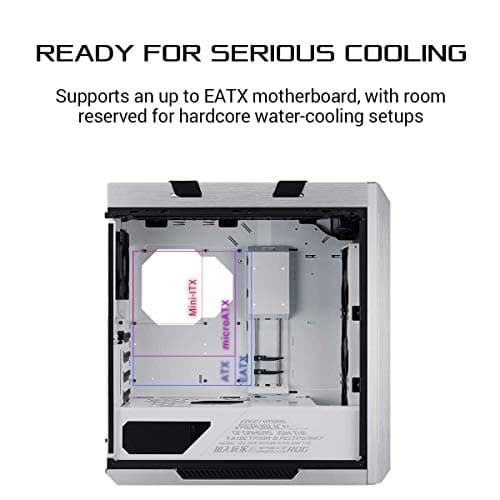 ASUS ROG Strix Helios GX601 White RGB Mid-Tower Gaming Case, Pre-Installed 4x140mm Fans, ATX/EATX, Tempered Glass, Aluminum Frame, GPU Braces, 420mm Radiator Support, Aura Sync, 2 Year Warranty — view 4