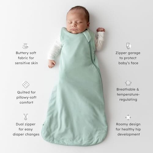 Kyte Baby Sleep Bag 1.0 TOG, Soft Rayon Made from Bamboo, for Babies and Toddlers (X-Small, Sage)