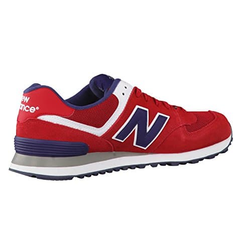 New Balance Unisex 574 V2 Lace-Up Sneaker,Red/Navy,Men 7.5 / Women 9 — view 8