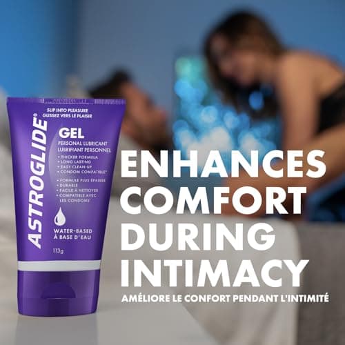 ASTROGLIDE Gel, Water-Based Lubricant Sex Gel for Couples, Men and Women (113 g) Stay-Put Personal Lubricant Long-Lasting Sex Lube Condom Compatible — view 2