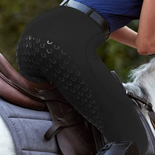 FitsT4 Sports Women's Full Seat Riding Tights Active Silicon Grip Horse Riding Tights Equestrian Breeches Black Size L — view 4
