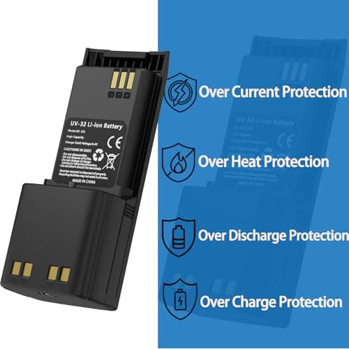 DM-32 UV-32 Radio Battery 3800mAh Extended Capacity USB-C 8.4V Battery for DMR DM-32,DMR DM-32,UV-32,DM-32 Two Way Radios BC-32UV Walkie Talkie DM-32UV Accessories with USB-C Cable — view 4