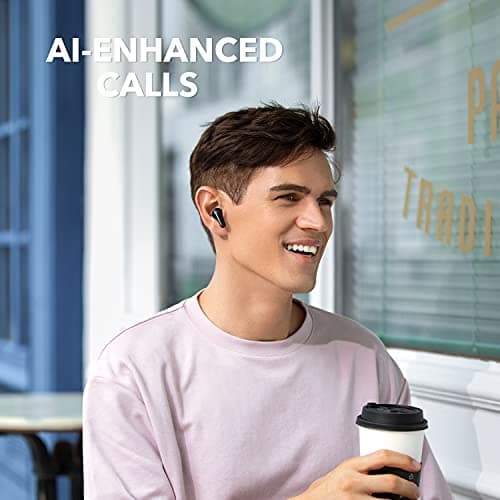 Soundcore by Anker Life P2 Mini True Wireless Earbuds, 10mm Drivers with Big Bass, Custom EQ, Bluetooth 5.2, 32H Playtime, USB-C for Fast Charging, Tiny Size for Commute, Work (Black) — view 3