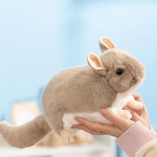 Chinchilla Stuffed Animal,Soothing Soft Small Plush Comfort Toys | Chinchilla Cage Accessories,for Hedgehogs Sugar Gliders Chewing Sleeping Hiding Nesting Indoor Outdoor Play Travel Cuddle — view 2