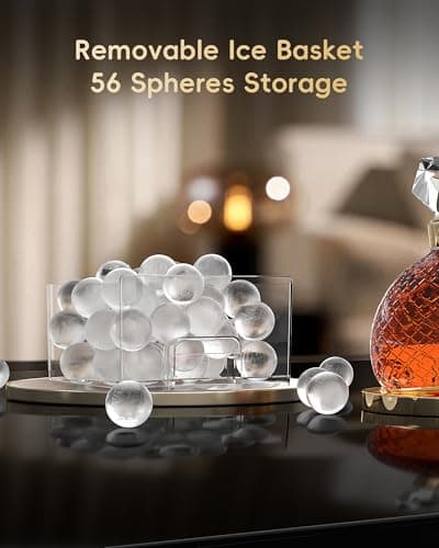ecozy 2" Clear Ice Ball Maker Countertop with CrystalFlux Technology, 4 pcs in 40 Mins, 144 pcs/Day, Sphere Ice Maker with Automatic Water Supply, Self-Cleaning, Enhanced Insulation for Whiskey Bar — view 7