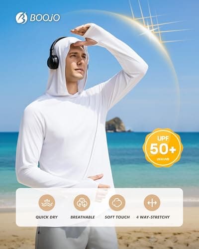 UPF 50+ Fishing Shirts for Men - Long Sleeve UV Sun Protection Hoodie Lightweight Rash Guard for Hiking Running Athletic — view 2