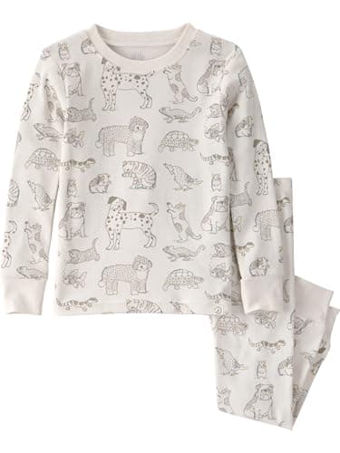 Little Planet by Carter's Neutral 2-piece Pajamas Made with Organic Cotton, Pet Print, 5T