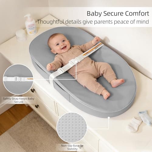 JVEOO Baby Changing Pad Waterproof Vegan Leather Wipeable — view 3