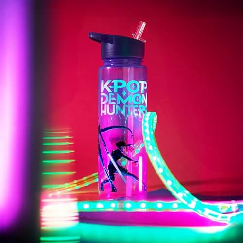 KPop Demon Hunters Officially Licensed Huntrix Water Bottle for Girls, 25oz Leak Proof with Straw Lid, Gifts for Girls — view 4