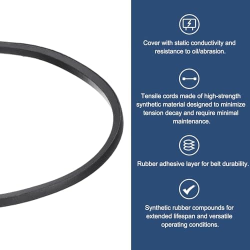 uxcell 2 Pcs 3L310 Classic Wrapped Rubber V-Belt, 31"(787mm) Outside Circumference, 3L Profile V Belt 3/8" Width 7/32" Height — view 2