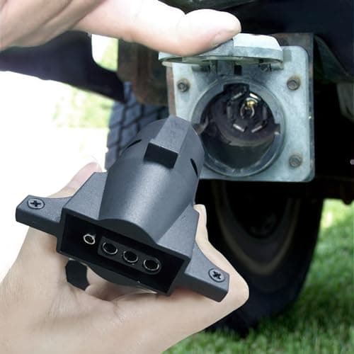 Nilight 7-Way to 4-Way Flat Blade Trailer Adapter Waterproof Rugged Nylon Housing 7-pin to 4-pin Trailer Wiring Adapter — view 7