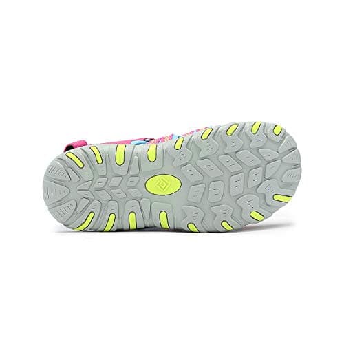 DREAM PAIRS Kids Sandals Toddler Girls & Boys Summer Outdoor Athletic Sport Sandals for Toddler/Little Kids/Big Kids,Size 8 Toddler,Fuchsia/Cyan/Neon/Green,171111-K — view 6