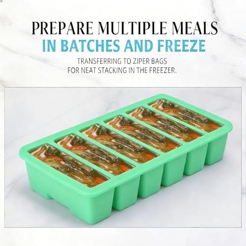 Silicone Freezer Trays with Lids 2-Pack - 1/2 Cup Meal Prep Containers,Food Storage Containers for ice Soup/Sauce, Silicone Freezer Molds — view 3