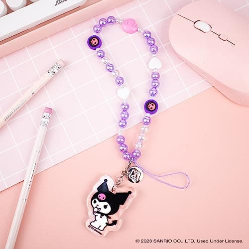 iFace Hello Kitty and Friends Beaded Wristlet Universal Phone Charm Strap - Cute Wrist Chain Lanyard Aesthetic Decor Strap for Cell Phone Camera Keys AirPods Keychains – Kuromi — view 2