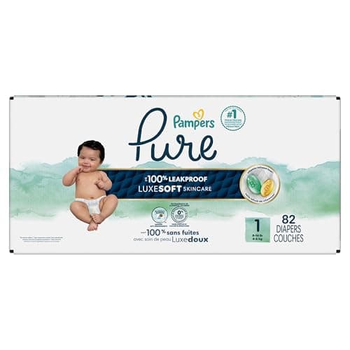 Pampers Pure Baby Diapers, Size 1 (8-14 lbs), 82, Up to 100% Leakproof, Premium Hypoallergenic Soft Diapers — view 13