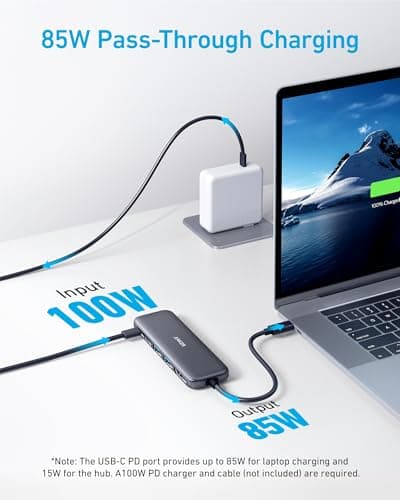 Anker USB C Hub, 5-in-1 USBC to HDMI Splitter with 4K Display, 1 x Powered USB-C 5Gbps & 2×Powered USB-A 3.0 5Gbps Data Ports for MacBook Pro, MacBook Air, Dell and More — view 2