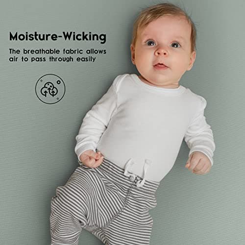 Yoofoss Baby Crib Sheets for Boys Girls, Fitted Crib Sheet 2 Pack for Standard Crib and Toddler Mattress, Super Soft Microfiber Baby Sheet 28x52x8in(Green+Leaf) — view 4