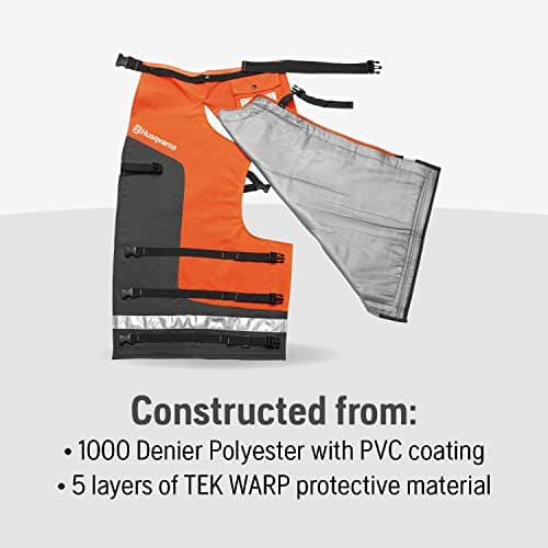 Husqvarna unisex adult 36-38 In. Orange/Gray Tech. Technical Chaps, Orange, 36 to 38-Inch US, Gifts for Men — view 2