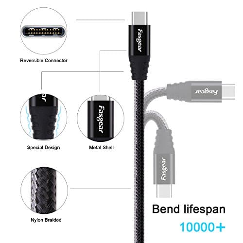 Fasgear USB C to Micro USB Cable, Black, 3ft — view 2