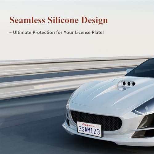 RJUP License Plate Frame 2 Pack Black, Universal Silicone License Plate Holder for Cars, SUVs, Vans, Rustproof & Weatherproof, Anti-Scratch License Plate Protector, Easy Installation for Men & Women — view 3