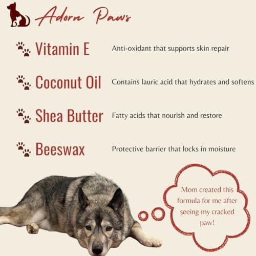 Natural Dog Paw & Nose Balm for Soft Paws | Paw Wax Lick-Safe & Lab-Tested | Protection for Dry, Cracked Paws and Nose | 2026 Formula | 1.76oz | AdornPaws — view 4