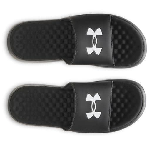 Under Armour Men's Ignite Pro 8 Fixed Band Slides, (004) Black/Black/White, 10, US — view 3