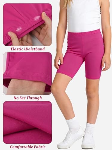 Tuliara 6 Pack Girls Shorts Bike Athletic Cartwheel Dance Long Biker Shorts for Girls Toddler Kids Summer Clothes Mixed Color A 7-8Y — view 4