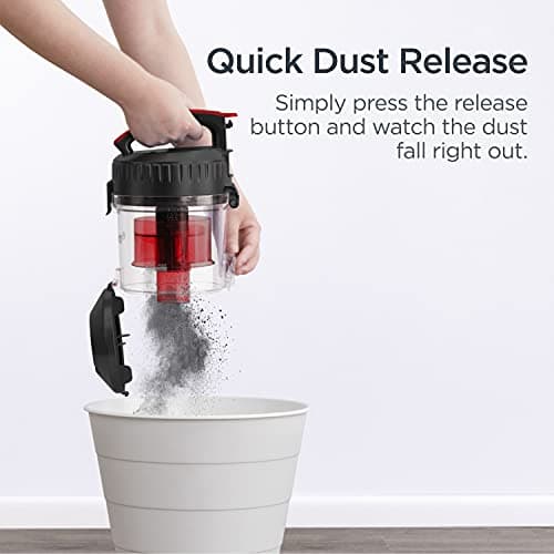 Eureka Bagless Canister Vacuum Cleaner, Lightweight Vac for Carpets and Hard Floors, Red, Whirlwind NEN110D — view 5