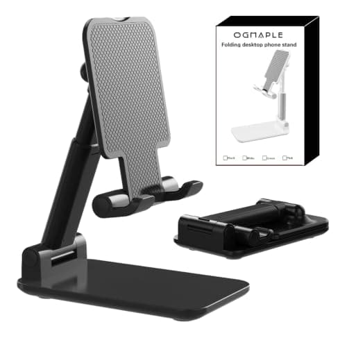 OGMAPLE Phone Stand for Desk Cell Phone Holder Stands for iPhones, Black