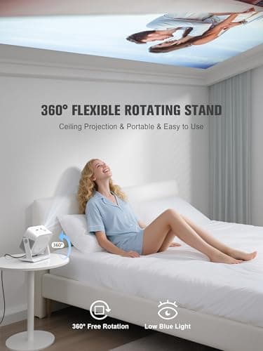 【Official Licensed Google TV】4K Smart Projector with WiFi and Bluetooth, VOPLLS Outdoor Projectors with Dolby/Auto Focus, Portable Movie Phone Wireless Gaming Wifi Proyector for Bedroom/Home/Celling — view 5