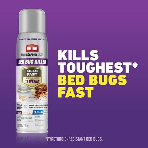 Ortho Home Defense Max Bed Bug Killer Spray - Bed Bug Spray for Home, Also Kills Fleas & Brown Dog Ticks, Spot Treatment, 18 oz