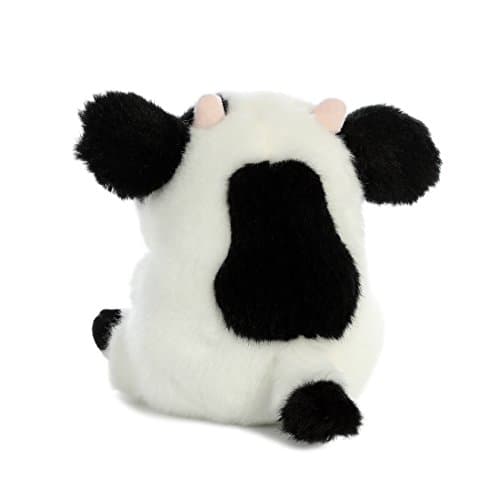 Aurora® Playful Rolly Pet™ Daisy Cow™ Stuffed Animal - Compact Size for On-the-Go Fun - for Adults, Kids, Birthdays, and Anniversaries - White 5.5 Inches