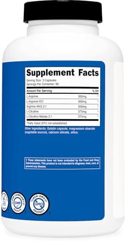 Nutricost Nitric Oxide Booster 2250mg, 180 Capsules, Gluten Free — view 4