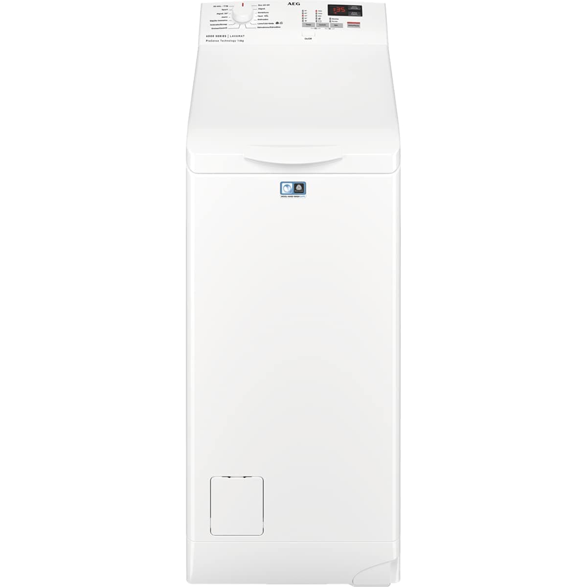 AEG LTA6G7331E, Lavadora de Carga Superior 7 Kg, 1300 rpm, Libre Instalación, Función Prosense, Soft Opening, Programa Timesave, Cajón LiquiSystem, Display LCD, Serie 6000, Blanca, Clase A — view 5