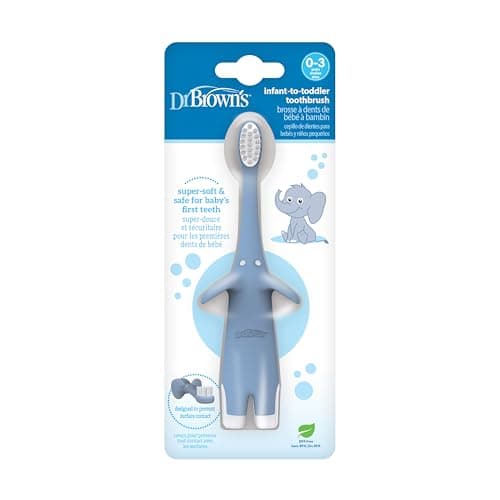 Dr. Brown's™ Infant-to-Toddler Toothbrush, Elephant, Blue, 0-3 years