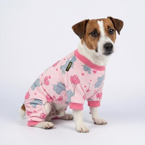 Fitwarm Elephant Fleece Dog Pajamas, Cozy Winter Clothes for Small Dogs Girl, Cute Pet Outfit, Pink, Blue, Medium — view 2