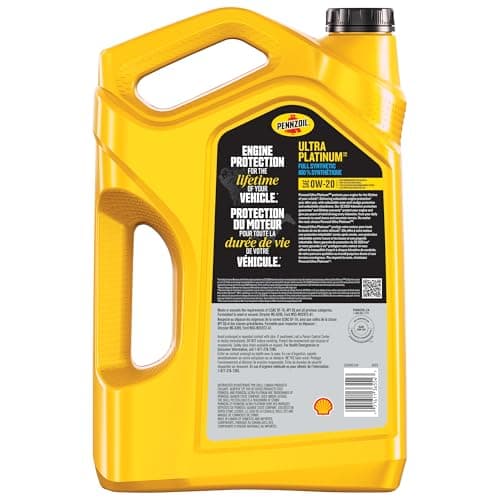 Pennzoil Ultra Platinum Full Synthetic 0W-20 Motor Oil, 5 Litre