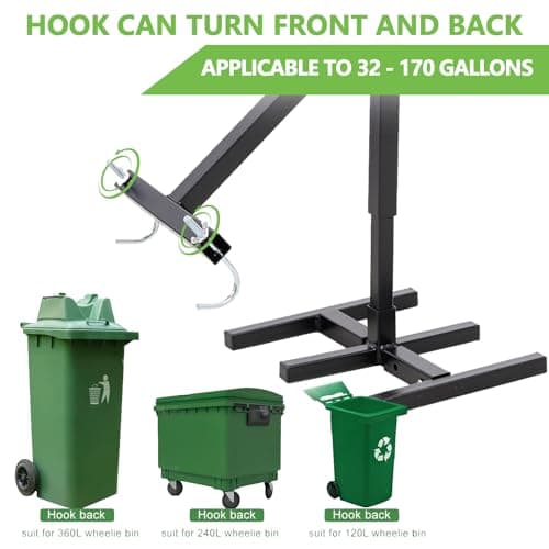 Ningering Manual Trash Compactor, Compacting Trash Can Kitchen, Garbage Compactor with Adjustable Handle for 120-600L Wheelie Bins — view 4