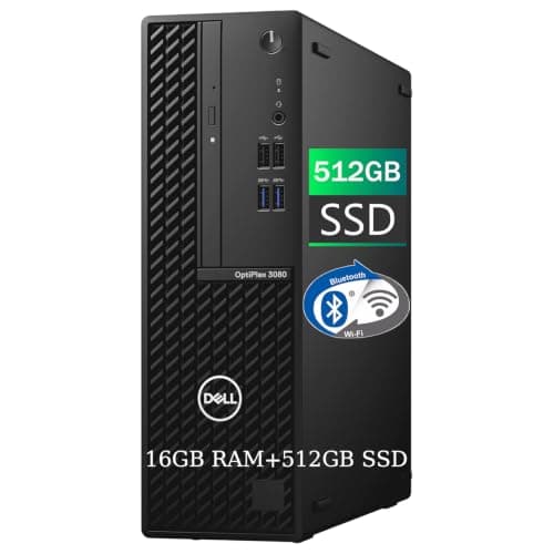Dell OptiPlex 3080 SFF, Intel Core i3-10105, 16GB RAM, 512GB SSD (Renewed)