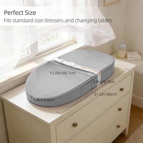 JVEOO Baby Changing Pad Waterproof Vegan Leather Wipeable — view 2