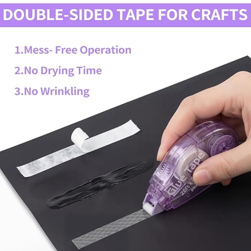 Kodreat 4 Pack Scrapbook Tape Double Sided Tape Rollers for Crafts,Glue Tape Runner for Kids and Adults,School Office Teacher Supplies,0.3IN x 26FT — view 2