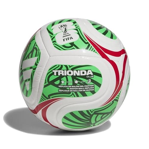 adidas Unisex-Adult FIFA World Cup 26™ Trionda Mexico Club Soccer Ball, White/Vivid Red/Amazon Green/Flash Lime, 5