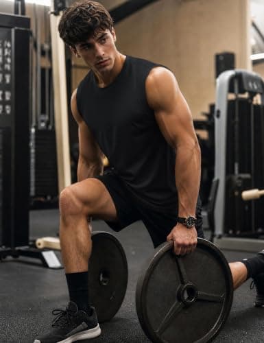 TACVASEN Tank Tops Men Sleeveless Muscle Shirts Cotton Breathable Workout Gilets Casual Beach Summer Tops Gym Bodybuilding Black
